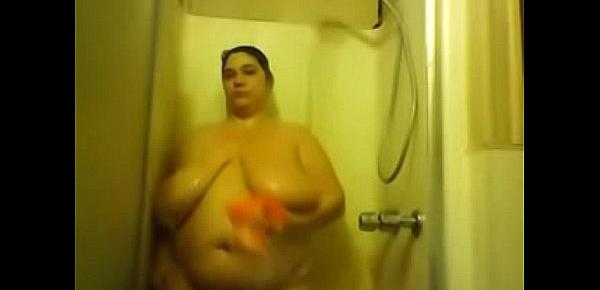  bbw solo shower webcam